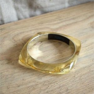 Tasha Pale Yellow Acrylic Bangle Bracelet